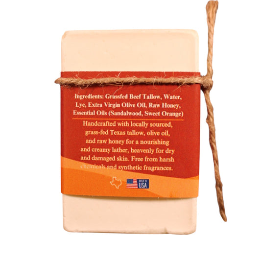 Sweet Orange Sandalwood Tallow Soap Bar