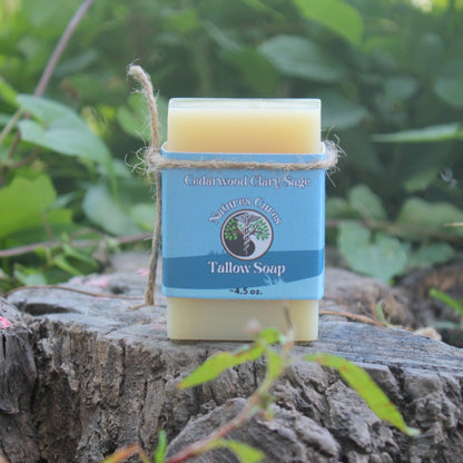 Cedarwood Clary Sage Tallow Soap Bar