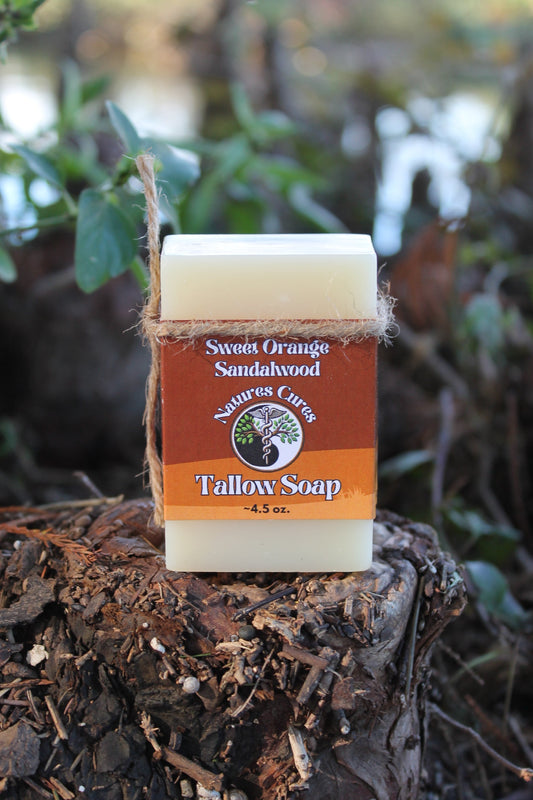 Sweet Orange Sandalwood Tallow Soap Bar
