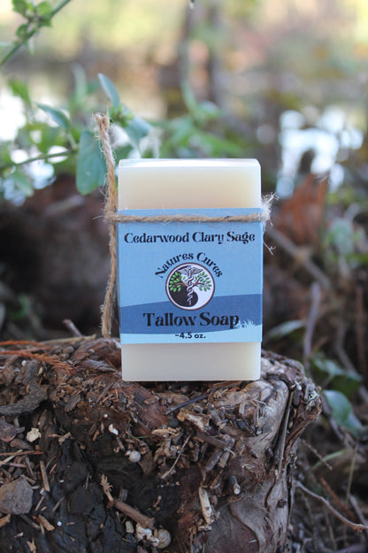 Cedarwood Clary Sage Tallow Soap Bar
